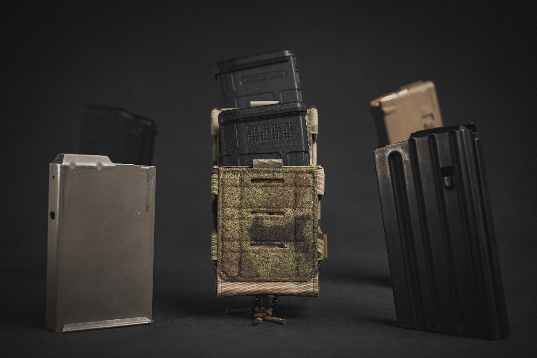 Pro-Fusion Staggered Double Rifle Magazine Pouches in Multicam with Body Retention