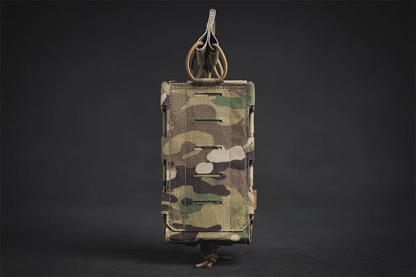 Double Pro-Fusion Rifle Pouch with Single MOLLE row and NO Loop Velcro Bungee Retention