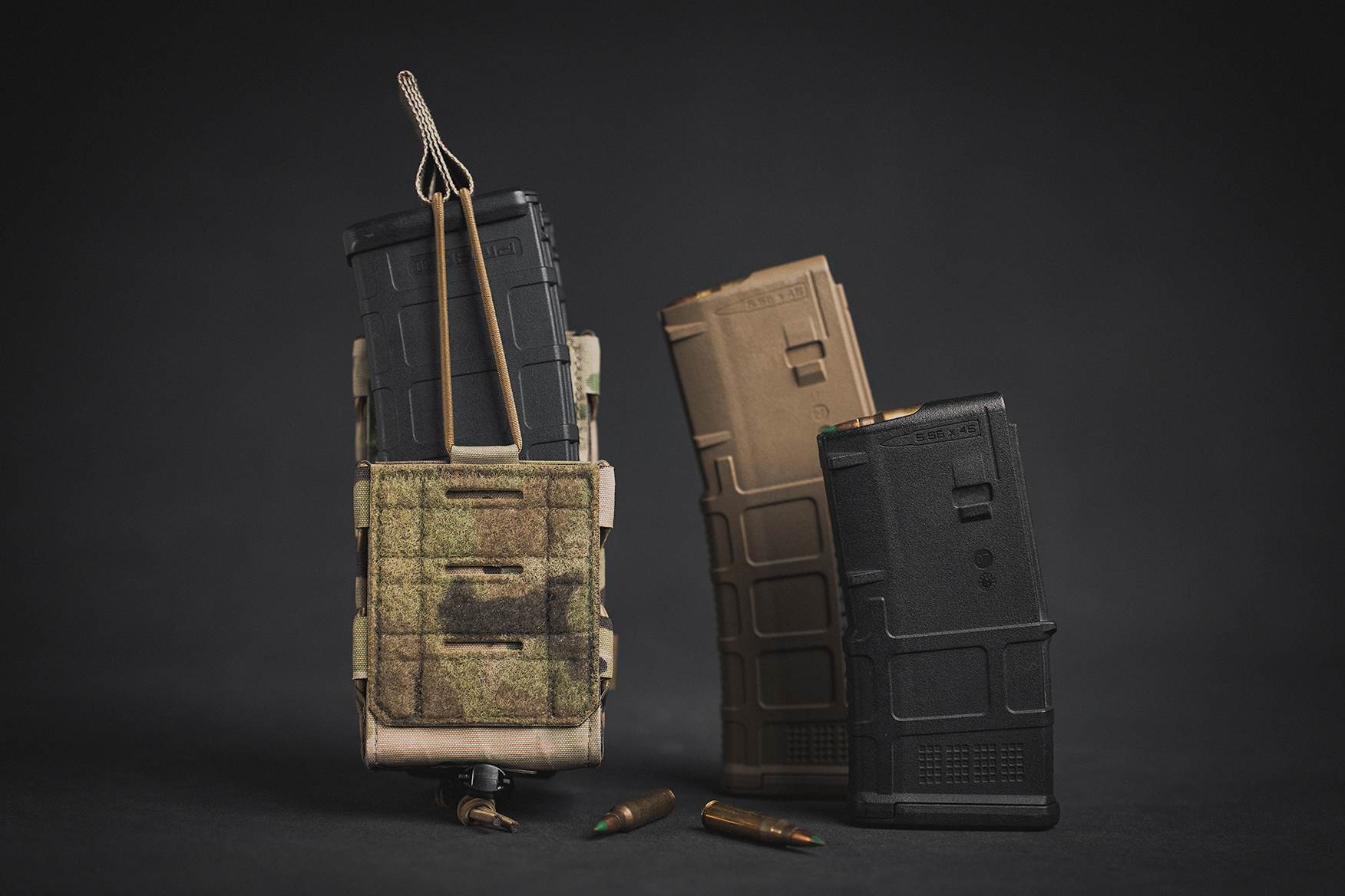 Pro-Fusion Staggered Double Rifle Magazine Pouches in Multicam with Bungee Retention