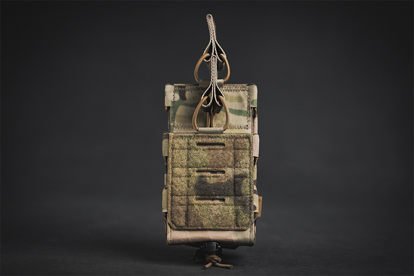 Staggered Double Pro-Fusion Rifle Pouch with Single MOLLE row and Loop Velcro Bungee Retention