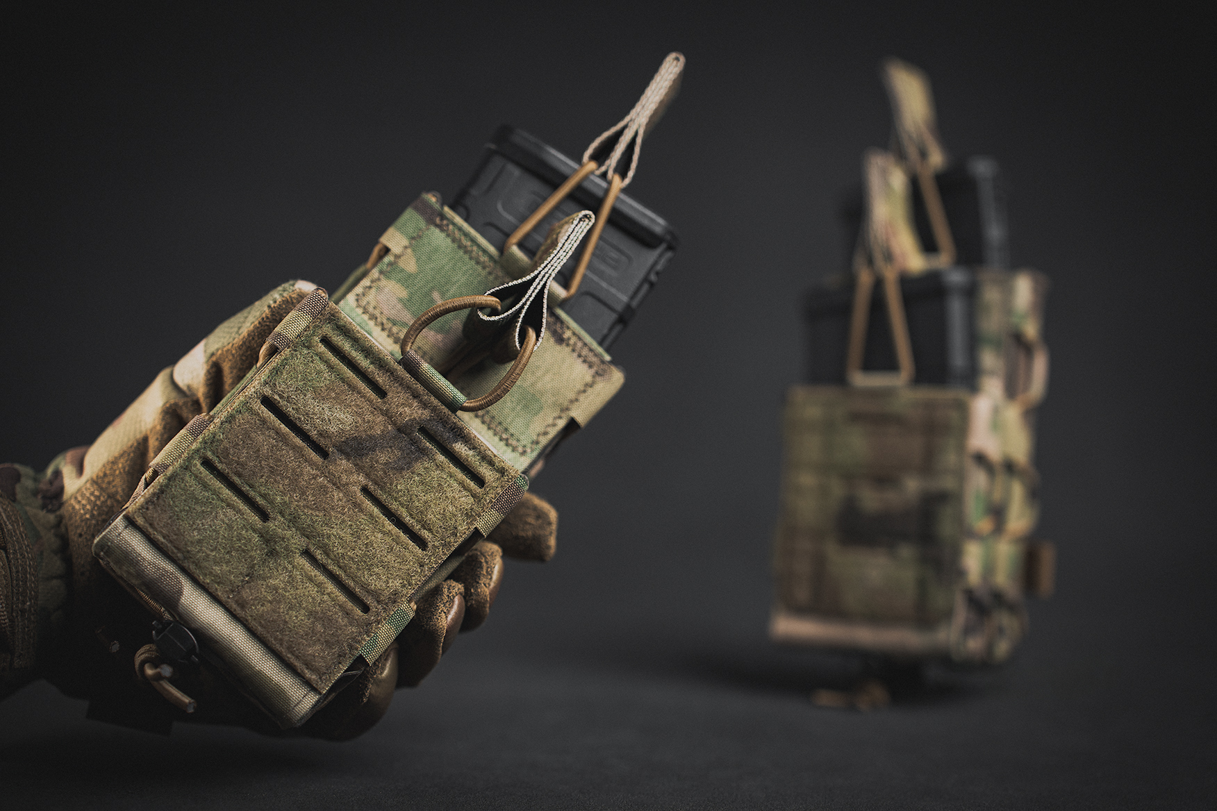 Pro-Fusion Staggered Double Rifle Pouch in Multicam