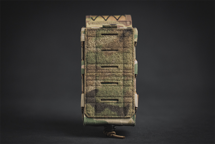 Pro-Fusion Double Rifle Pouch with Flap Showing a Single Row of MOLLE