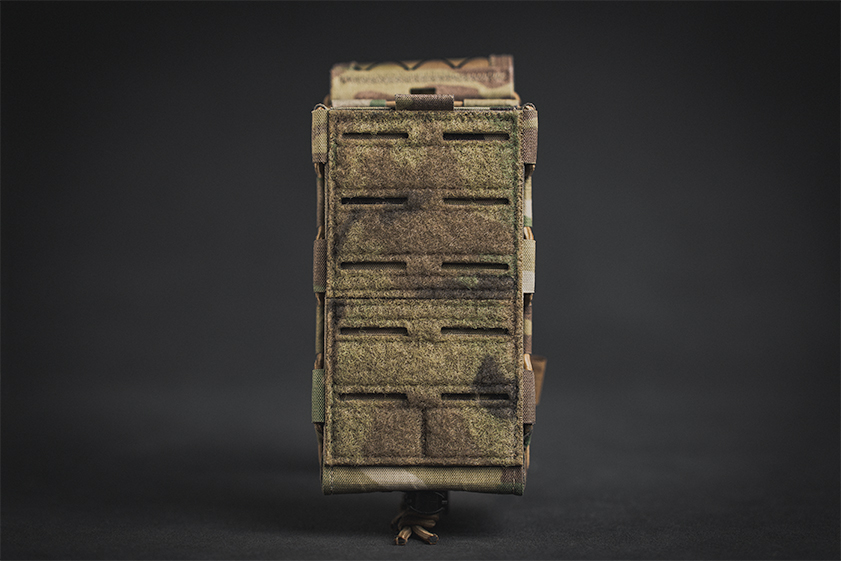 Pro-Fusion Double Rifle Pouch with Flap Showing a Double Row of MOLLE