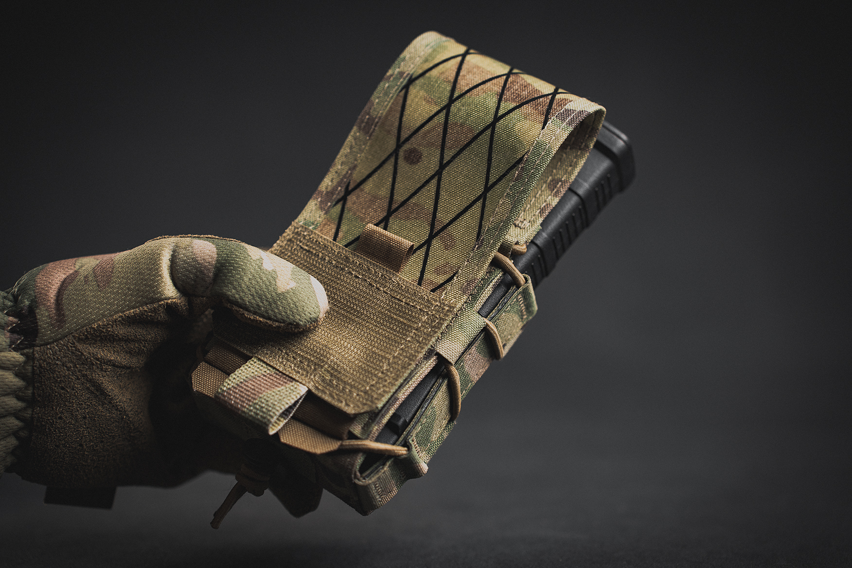 Pro-Fusion Shorty Full Size Rifle Magazine Pouch with Flap Retention In Multicam