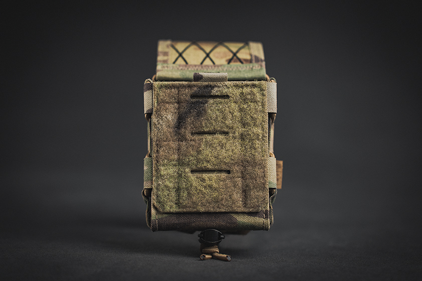 Pro-Fusion Shorty Rifle Pouch with Flap showing One row of MOLLE